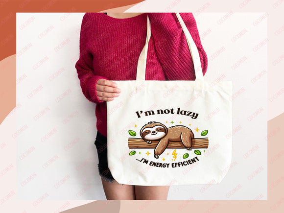 Sloth Canvas Tote Bag Funny Sloth Lover Gift Tote Bag Everyday Tote Eco Friendly Gift Tote Shopper Bag Reusable Grocery Bag Cute Bag Animal