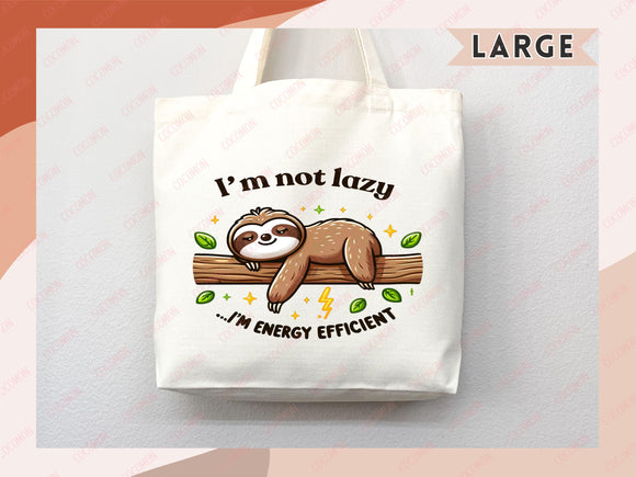 Sloth Canvas Tote Bag Funny Sloth Lover Gift Tote Bag Everyday Tote Eco Friendly Gift Tote Shopper Bag Reusable Grocery Bag Cute Bag Animal