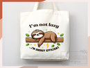 Sloth Canvas Tote Bag Funny Sloth Lover Gift Tote Bag Everyday Tote Eco Friendly Gift Tote Shopper Bag Reusable Grocery Bag Cute Bag Animal