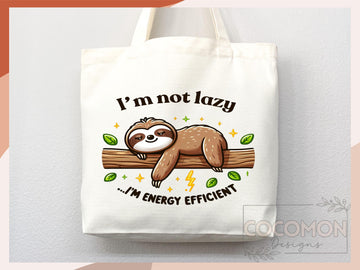 Sloth Canvas Tote Bag Funny Sloth Lover Gift Tote Bag Everyday Tote Eco Friendly Gift Tote Shopper Bag Reusable Grocery Bag Cute Bag Animal