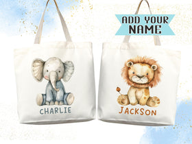 Barn Animal Name Tote Bag — Personalized Kids Gift (053)