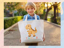 Dinosaur Personalized Name Tote Bag Kids Cute Gift Daycare Diaper Bag Library Custom Name Tote Back to School Bag for Kids Kindergarten