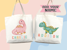 Dinosaur Tote Bag — Personalized Gift (033)