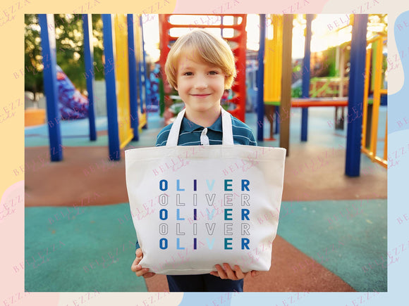 Personalized Name Tote Bag Custom Name Tote Bag Custom Tote Shopper Womens Bag Customized Name Gift For Her Kids Bag School Bag For Kids