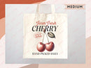 Cherry Canvas Tote Bag Farmers Market Tote Bag Gift Tote Shopper Bag Everyday Tote Eco Friendly Bag Tote Reusable Grocery Bag Cute Bag