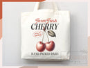 Cherry Canvas Tote Bag Farmers Market Tote Bag Gift Tote Shopper Bag Everyday Tote Eco Friendly Bag Tote Reusable Grocery Bag Cute Bag