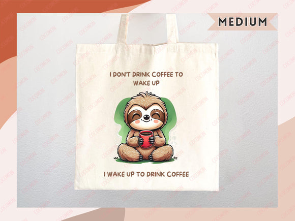 Sloth Canvas Tote Bag Funny Sloth Lover Gift Tote Bag Everyday Tote Eco Friendly Gift Tote Shopper Bag Reusable Grocery Bag Cute Bag Animal