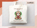 Sloth Canvas Tote Bag Funny Sloth Lover Gift Tote Bag Everyday Tote Eco Friendly Gift Tote Shopper Bag Reusable Grocery Bag Cute Bag Animal