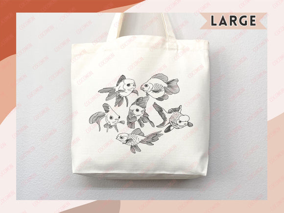 Goldfish Canvas Tote Bag Goldfish Lover Gift Tote Bag Everyday Tote Eco Friendly Aesthetic Tote Shopper Reusable Grocery Bag Cute Bag Animal