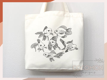 Goldfish Canvas Tote Bag Goldfish Lover Gift Tote Bag Everyday Tote Eco Friendly Aesthetic Tote Shopper Reusable Grocery Bag Cute Bag Animal