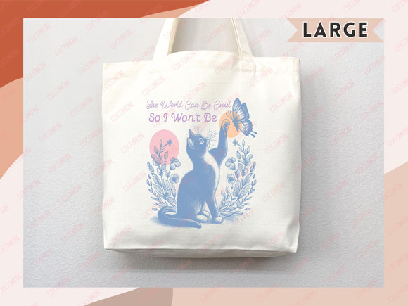 Cat Tote Bag Cat Lover Gift For Mom Cute Funny Canvas Tote Bag Animal Lover Reusable Bag Aesthetic Tote Shopper Women's Tote School Bag Tote