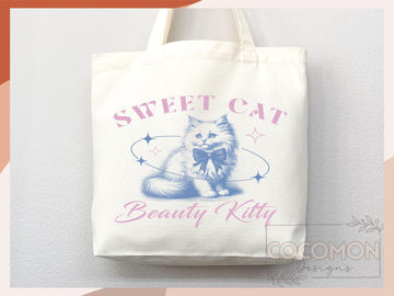 Cat Tote Bag Cat Lover Gift For Mom Cute Funny Canvas Tote Bag Animal Lover Reusable Bag Aesthetic Tote Shopper Women's Tote School Bag Tote
