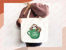 Sloth Canvas Tote Bag Funny Sloth Lover Gift Tote Bag Everyday Tote Eco Friendly Gift Tote Shopper Bag Reusable Grocery Bag Cute Bag Animal