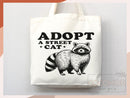 Raccoon Canvas Tote Bag Funny Raccoon Lover Gift Tote Bag Everyday Tote Eco Friendly Tote Shopper Gift Tote Reusable Grocery Bag Cute Bag