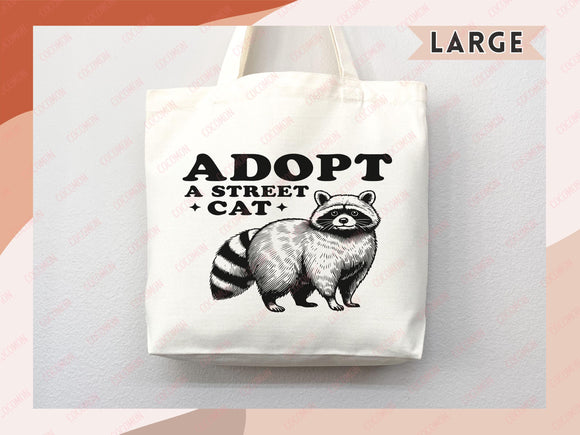 Raccoon Canvas Tote Bag Funny Raccoon Lover Gift Tote Bag Everyday Tote Eco Friendly Tote Shopper Gift Tote Reusable Grocery Bag Cute Bag