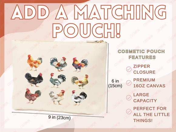 Chicken Canvas Tote Bag Funny Chicken Lover Gift Tote Bag Everyday Tote Eco Friendly Campus Tote Reusable Grocery Bag Cute Bag Aesthetic Bag