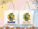 Personalized Halloween Tote Bag Custom Name Tote Kids Trick or Treat Halloween Gift Bag Goodie Bag Spooky Halloween Party Favor Gift