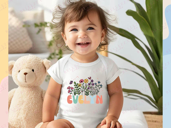 Custom Kids' T-Shirt Infant Bodysuit New Born Gift Personalized Name Kids Gift Children's Shirt Toddler Tshirt Customized Gift for Girls 012