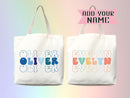 Personalized Name Tote Bag Custom Name Tote Bag Custom Tote Shopper Womens Bag Customized Name Gift For Her Kids Bag School Bag For Kids