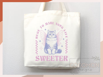 Cat Tote Bag Cat Lover Gift For Mom Cute Funny Canvas Tote Bag Animal Lover Reusable Bag Aesthetic Tote Shopper Women's Tote School Bag Tote