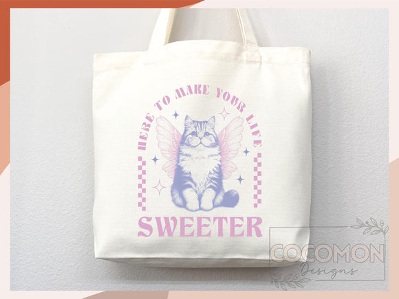 Cat Tote Bag Cat Lover Gift For Mom Cute Funny Canvas Tote Bag Animal Lover Reusable Bag Aesthetic Tote Shopper Women's Tote School Bag Tote