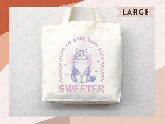 Cat Tote Bag Cat Lover Gift For Mom Cute Funny Canvas Tote Bag Animal Lover Reusable Bag Aesthetic Tote Shopper Women's Tote School Bag Tote
