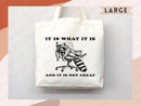 Raccoon Canvas Tote Bag Funny Raccoon Lover Gift Tote Bag Everyday Tote Eco Friendly Tote Shopper Gift Tote Reusable Grocery Bag Cute Bag