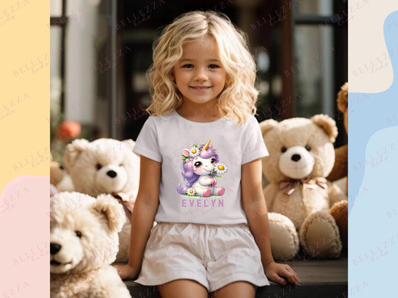 Custom Kids' T-Shirt Infant Bodysuit New Born Gift Personalized Name Kids Gift Children's Shirt Toddler Tshirt Customized Gift for Girls 055