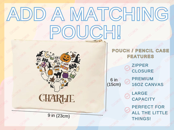 Personalized Halloween Tote Bag Custom Name Tote Kids Trick or Treat Halloween Gift Bag Goodie Bag Spooky Halloween Party Favor Gift Tote