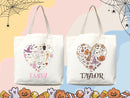 Personalized Halloween Tote Bag Custom Name Tote Kids Trick or Treat Halloween Gift Bag Goodie Bag Spooky Halloween Party Favor Gift Tote