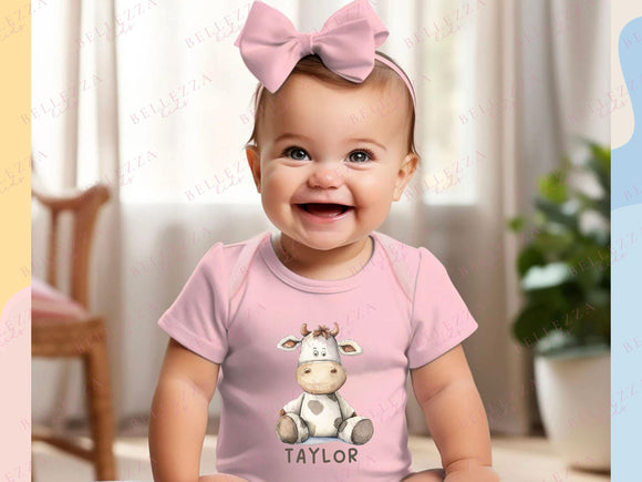 Custom Kids T-Shirt Infant Bodysuit New Born Gift Personalized Name Kids Gift Plush Animal Shirt Toddler Tshirt Customized Gift for Boys 053