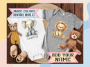 Custom Kids T-Shirt Infant Bodysuit New Born Gift Personalized Name Kids Gift Plush Animal Shirt Toddler Tshirt Customized Gift for Boys 053