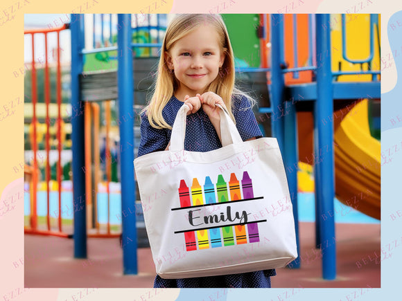 Personalized Name Tote Bag Custom Name Tote Bag Custom Tote Shopper Womens Bag Customized Name Gift For Her Kids Bag School Bag For Kids