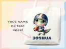 Dinosaur Personalized Name Tote Bag Kids Cute Gift Daycare Diaper Bag Library Custom Name Tote Back to School Bag for Kids Kindergarten