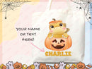 Personalized Halloween Tote Bag Custom Name Tote Kids Trick or Treat Halloween Gift Bag Goodie Bag Spooky Halloween Party Favor Gift Tote