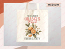 Oranges Canvas Tote Bag Farmers Market Tote Bag Gift Tote Shopper Bag Everyday Tote Eco Friendly Tote Reusable Grocery Bag Cute Summer Bag