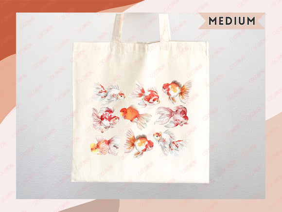 Goldfish Canvas Tote Bag Goldfish Lover Gift Tote Bag Everyday Tote Eco Friendly Aesthetic Tote Shopper Reusable Grocery Bag Cute Bag Animal