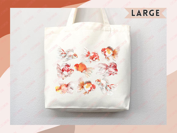Goldfish Canvas Tote Bag Goldfish Lover Gift Tote Bag Everyday Tote Eco Friendly Aesthetic Tote Shopper Reusable Grocery Bag Cute Bag Animal