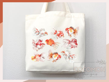 Goldfish Canvas Tote Bag Goldfish Lover Gift Tote Bag Everyday Tote Eco Friendly Aesthetic Tote Shopper Reusable Grocery Bag Cute Bag Animal