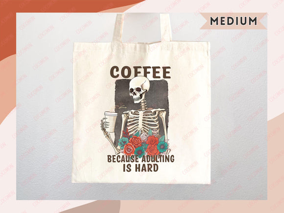 Funny Canvas Tote Bag Coffee Lover Bag Coffee Gift Everyday Tote Eco Friendly Tote Shopper Reusable Grocery Bag Cute School Bag Gift for Her