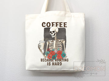Funny Canvas Tote Bag Coffee Lover Bag Coffee Gift Everyday Tote Eco Friendly Tote Shopper Reusable Grocery Bag Cute School Bag Gift for Her