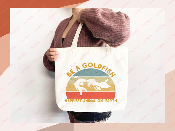 Goldfish Canvas Tote Bag Goldfish Lover Gift Tote Bag Everyday Tote Eco Friendly Aesthetic Tote Shopper Reusable Grocery Bag Cute Bag Animal
