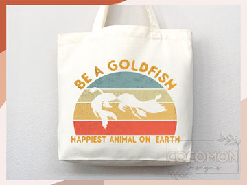 Goldfish Canvas Tote Bag Goldfish Lover Gift Tote Bag Everyday Tote Eco Friendly Aesthetic Tote Shopper Reusable Grocery Bag Cute Bag Animal