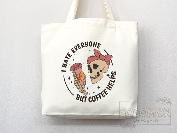 Funny Canvas Tote Bag Coffee Lover Bag Coffee Gift Everyday Tote Eco Friendly Tote Shopper Reusable Grocery Bag Cute School Bag Gift for Her