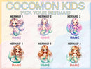 Mermaid Personalized Name Tote Bag Kids Mermaid Gift Daycare Diaper Bag Library Custom Name Tote Back to School Bag for Kids Kindergarten