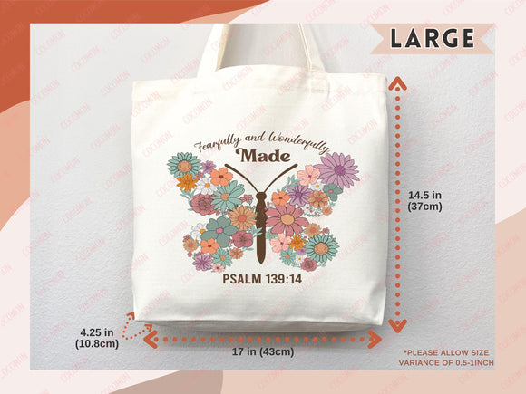 Faith Tote Bag Christian Tote Bag Gift Religious Scripture Gift Bible Verse Christian Girl Gift Church Sunday School Bag Campus Tote Shopper