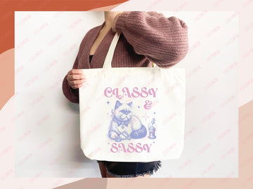 Cat Tote Bag Cat Lover Gift For Mom Cute Funny Canvas Tote Bag Animal Lover Reusable Bag Aesthetic Tote Shopper Women's Tote School Bag Tote