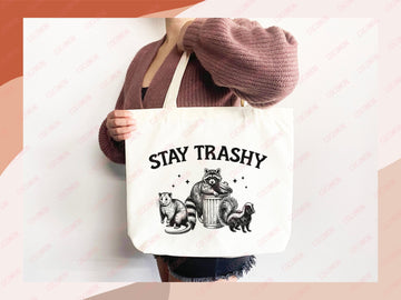 Raccoon Canvas Tote Bag Funny Raccoon Lover Gift Tote Bag Everyday Tote Eco Friendly Tote Shopper Gift Tote Reusable Grocery Bag Cute Bag