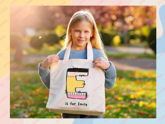 Personalized Name Tote Bag Custom Name Tote Bag Custom Tote Shopper Womens Bag Customized Name Gift For Her Kids Bag School Bag For Kids
