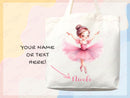 Personalized Name Tote Bag Ballerina Ballet Gift Daycare Diaper Bag Custom Tote Customized Name Back to School Bag for Kids Bag Kindergarten